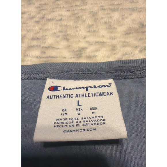 Champion Authentic Athleticwear T Shirt Blue Short Sleeve Crew Neck Size L NWOT - Picture 2 of 4